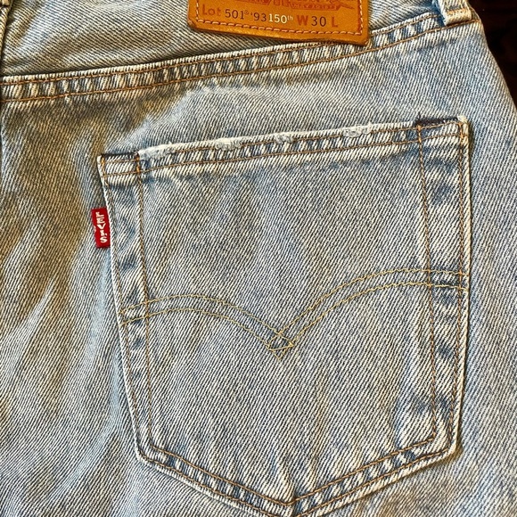 Levis Premium 501 150th Anniversary 93' Sashiko Patchwork 7" Shorts Size 30 - Picture 5 of 11